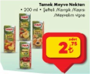 Tamek Meyve Nektarı 200 ml Çeşitleri image