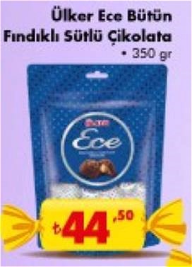 Ülker Ece Bütün Fındıklı Sütlü Çikolata 350 gr image