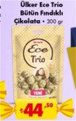 Ülker Ece Trio Bütün Fındıklı Çikolata 300 gr image