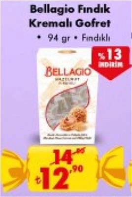 Bellagio Fındık Kremalı Gofret 94 gr  image