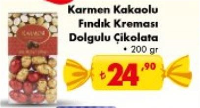 Karmen Kakaolu Fındık Kreması Dolgulu Çikolata 200 gr image