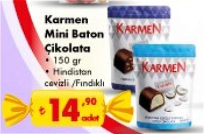 Karmen Mini Baton Çikolata 150 gr image