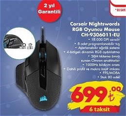 Corsair CH-9306011-EU Nightswords RGB Oyuncu Mouse image