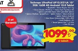 TechnoPC Ultrapad UP10.SI21LA 10 inç 2/16 GB 4G Android 10.00 Tablet image