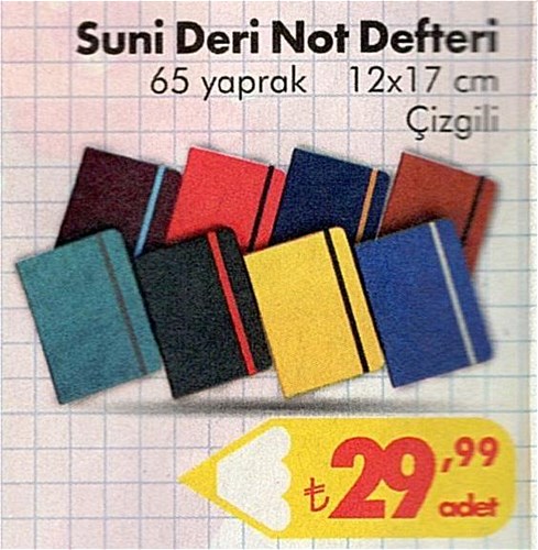 Suni Deri Not Defteri 65 Yaprak 12x17 cm Çizgili image