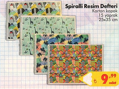 Spiralli Resim Defteri Karton Kapak 15 Yaprak 25x35 cm image