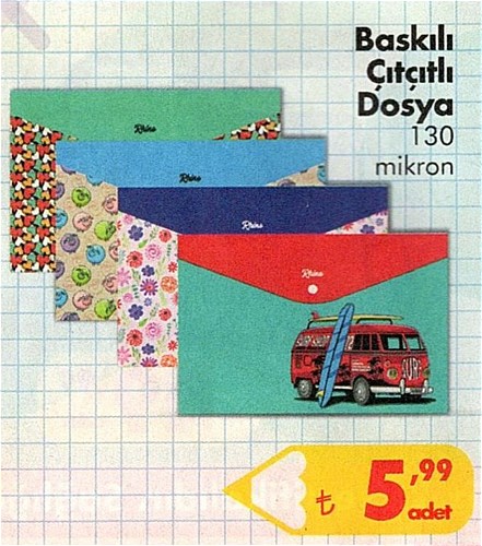 Baskılı Çıtçıtlı Dosya 130 Mikron image