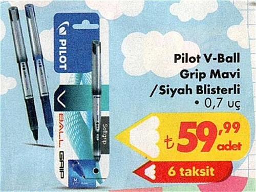 Pilot V-Ball Grip Mavi/Siyah Blisterli 0,7 uç image