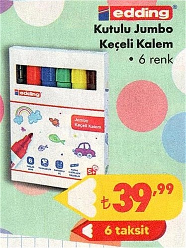 Edding Kutulu Jumbo Keçeli Kalem 6 Renk image