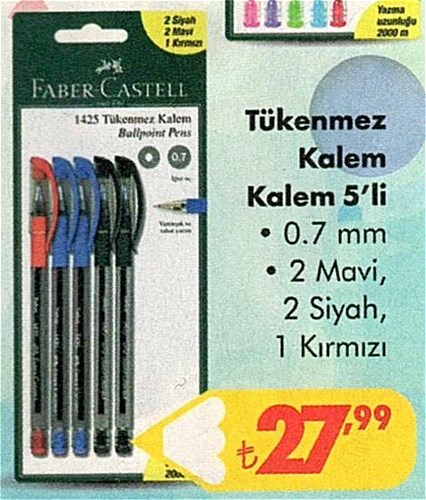 Faber Castell Tükenmez Kalem 5'li image