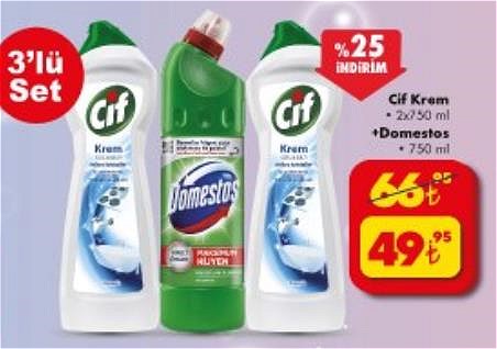 Cif Krem 2x750 ml + Domestos 750 ml image