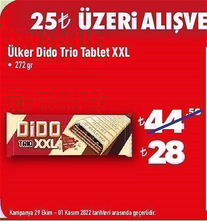 Ülker Dido Trio Tablet XXL 272 gr image
