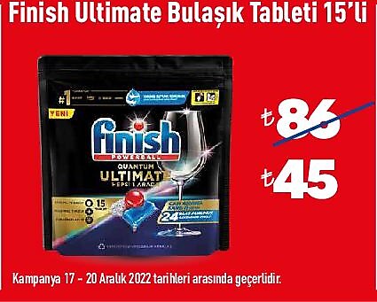 Finish Ultimate Bulaşık Tableti 15'li image