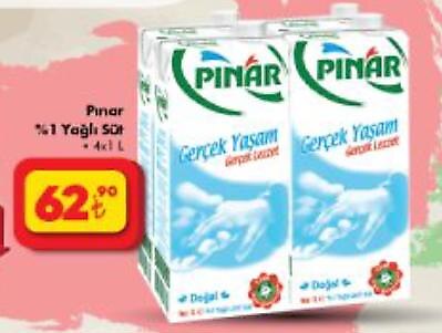 Pınar %1 Yağlı Süt 4x1 l image