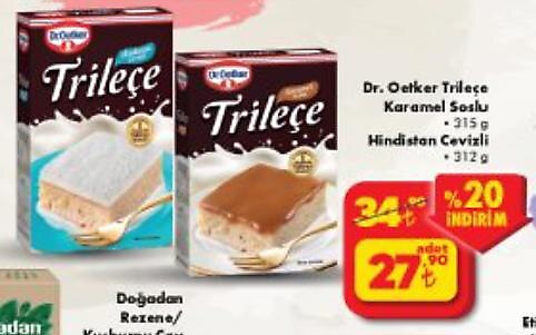 Dr.Oetker Triliçe Karamel Soslu 315 g/Hindistan Cevizli 321 g image