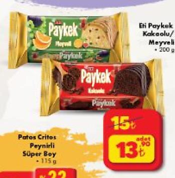 Eti Paykek Kakaolu/Meyveli 200 g image