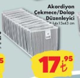 Akordiyon Çekmece/Dolap Düzenleyici 14x15x43 cm image