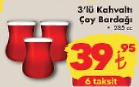 Paşabahçe 3'lü Kahvaltı Çay Bardağı 285 cc image