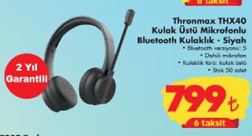 Thronmax THX40 Kulak Üstü Mikrofonlu Bluetooth Kulaklık image