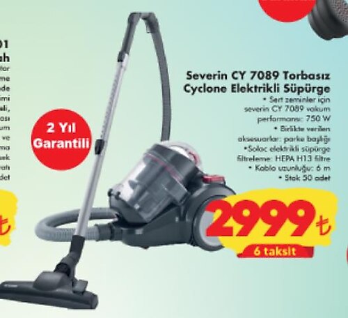 Severin CY 7089 Torbasız Cyclone Elektrikli Süpürge 750 W image