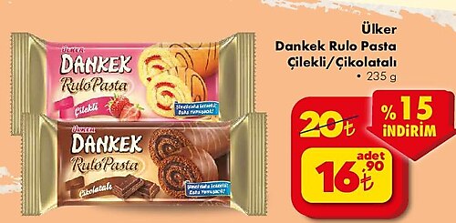 Ülker Dankek Rulo Pasta Çilekli/Çikolatalı 235 g image