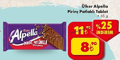 Ülker Alpella Pirinç Patlaklı Tablet 65 g image