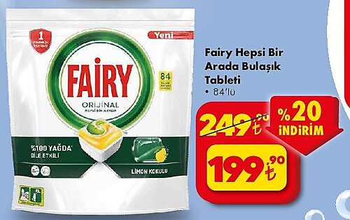 Fairy Hepsi Bir Arada Bulaşık Tableti 84'lü image