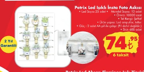 Petrix Led Işıklı İnsta Foto Askısı image