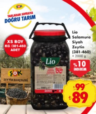 Lio Salamura Siyah Zeytin (381-460) 2000 g image