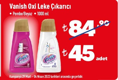 Vanish Oxi Leke Çıkarıcı Çeşitleri 1000 ml image