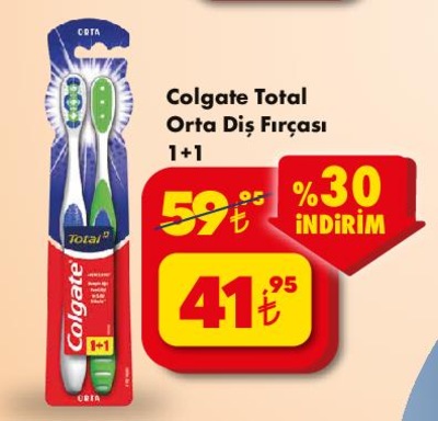 Colgate Total Orta Diş Fırçası 1+1  image