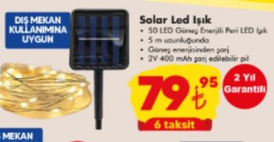 Solar Led Işık 5 m 50 Led image