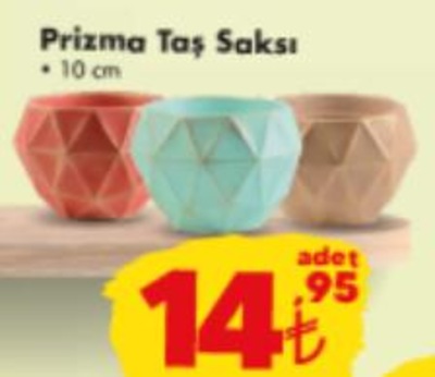 Prizma Taş Saksı 10 cm image