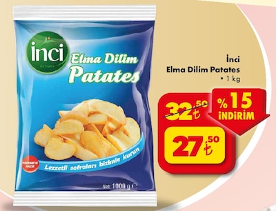 İnci Elma Dilim Patates 1 kg image