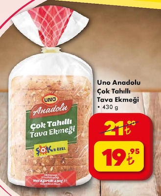 Uno Anadolu Çok Tahıllı Tava Ekmeği 430 g image