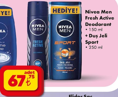 Nivea Men Fresh Active Deodorant 150 ml + Duş Jeli Sport 250 ml image