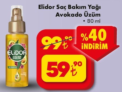 Elidor Saç Bakım Yağı Avokado Üzüm 80 ml image