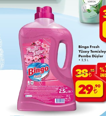 Bingo Fresh Yüzey Temizleyici Pembe Düşler 2,5 L image