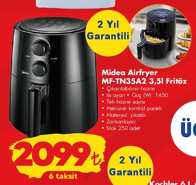 Midea Airfryer MF-TN35A2 3,5L Fritöz image