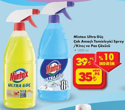 Mintax Ultra Güç Çok Amaçlı Temizleyici Sprey /Kireç ve Pas Çözücü 1000 ml image