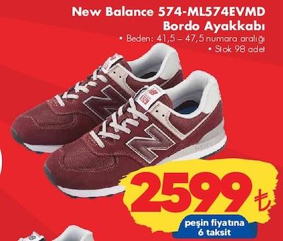 New Balance 574-ML574EVMD Bordo Ayakkabı image