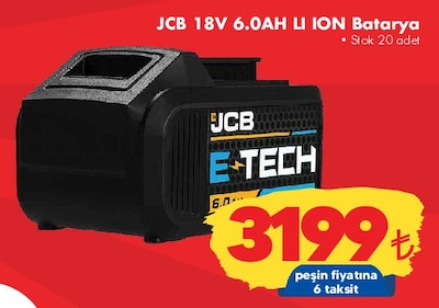 JCB 18V 6.0AH LI Ion Batarya image