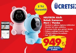 Neutron Akıllı Bebek Kamerası Ninni Söyleyen Mavi/Pembe image