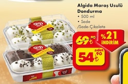 Algida Maraş Usulü Dondurma Sade/Sade-Çikolata 500 ml  image