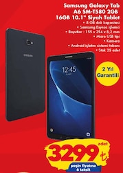 Samsung Galaxy Tab A6 SM-T580 2/16 GB 10.1 inç Siyah Tablet image