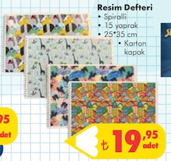 Resim Defteri Spiralli 15 Yaprak 25x35 cm Karton Kapak image