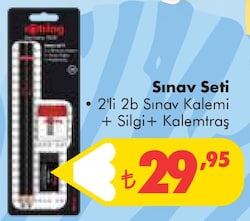 Rotring Sınav Seti 2'li 2b Sınav Kalemi+Silgi+Kalemtraş image