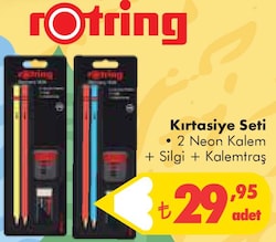 Rotring Kırtasiye Seti 2 Neon Kalem+Silgi+Kalemtraş image