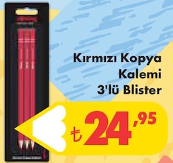 Rotring Kırmızı Kopya Kalemi 3'lü Blister image