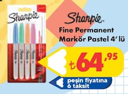 Sharpie Fine Permanent Markör Pastel 4'lü image